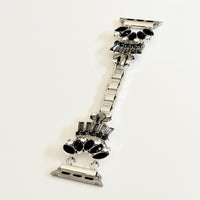 The Black Gatsby, Gold or Silver, Jeweled Watch Band with Black Onyx for Apple Watch