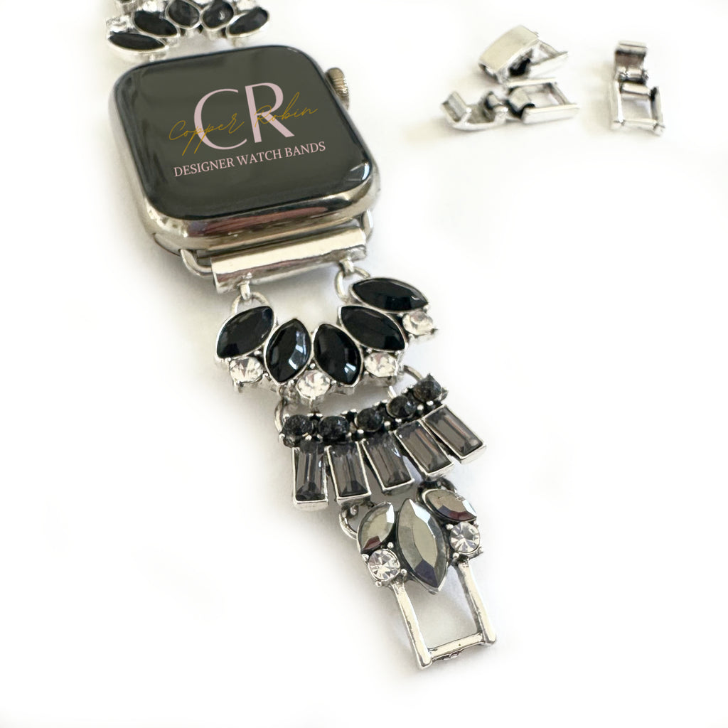 LUXURY APPLE WATCH BAND WITH Multi-toned gold, black onyx and