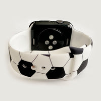 Soccer Print Silicone Watch Band for Apple Watch