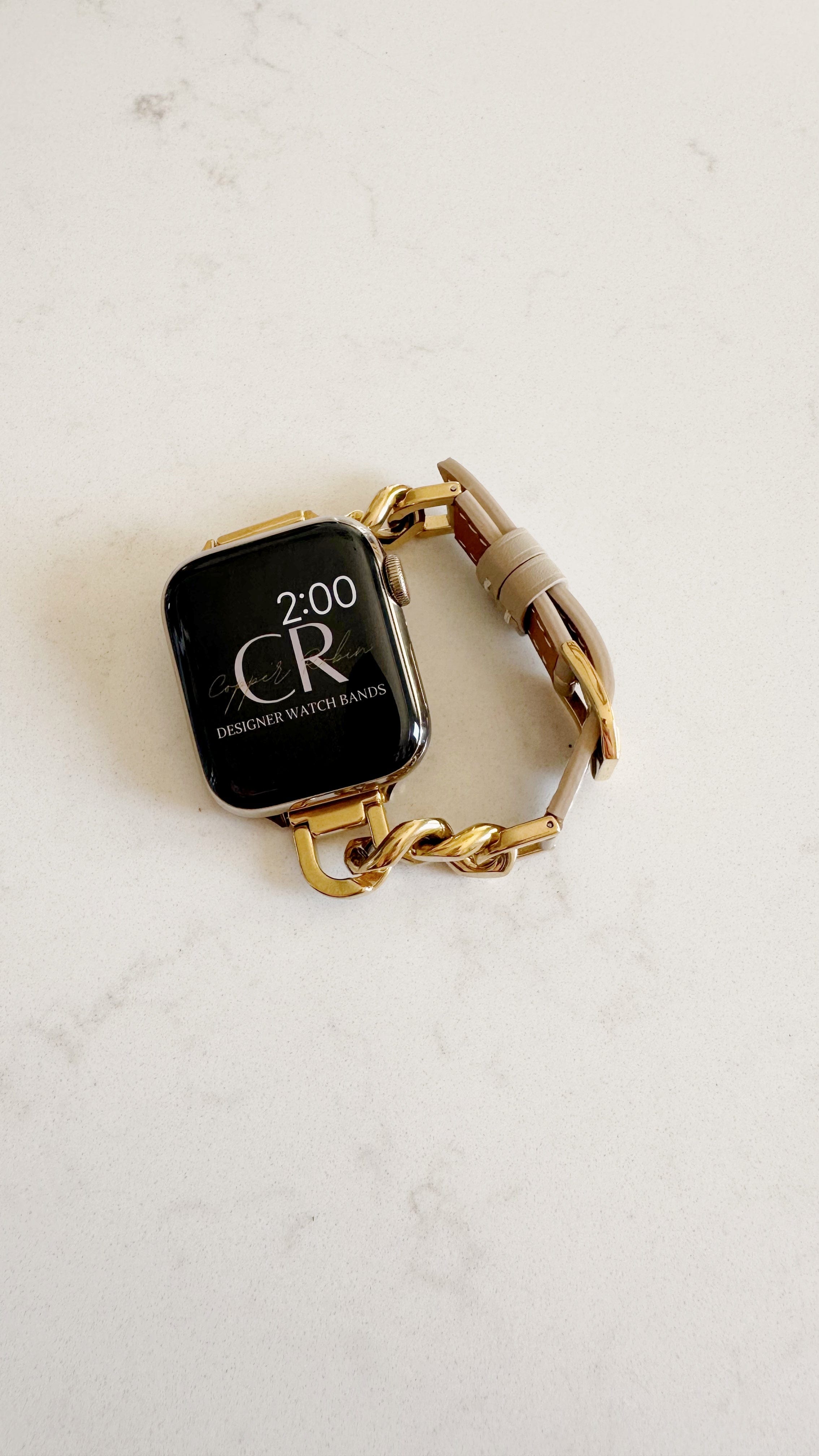 The Country Club, Chain and Leather Watch Band for Apple Watch Band