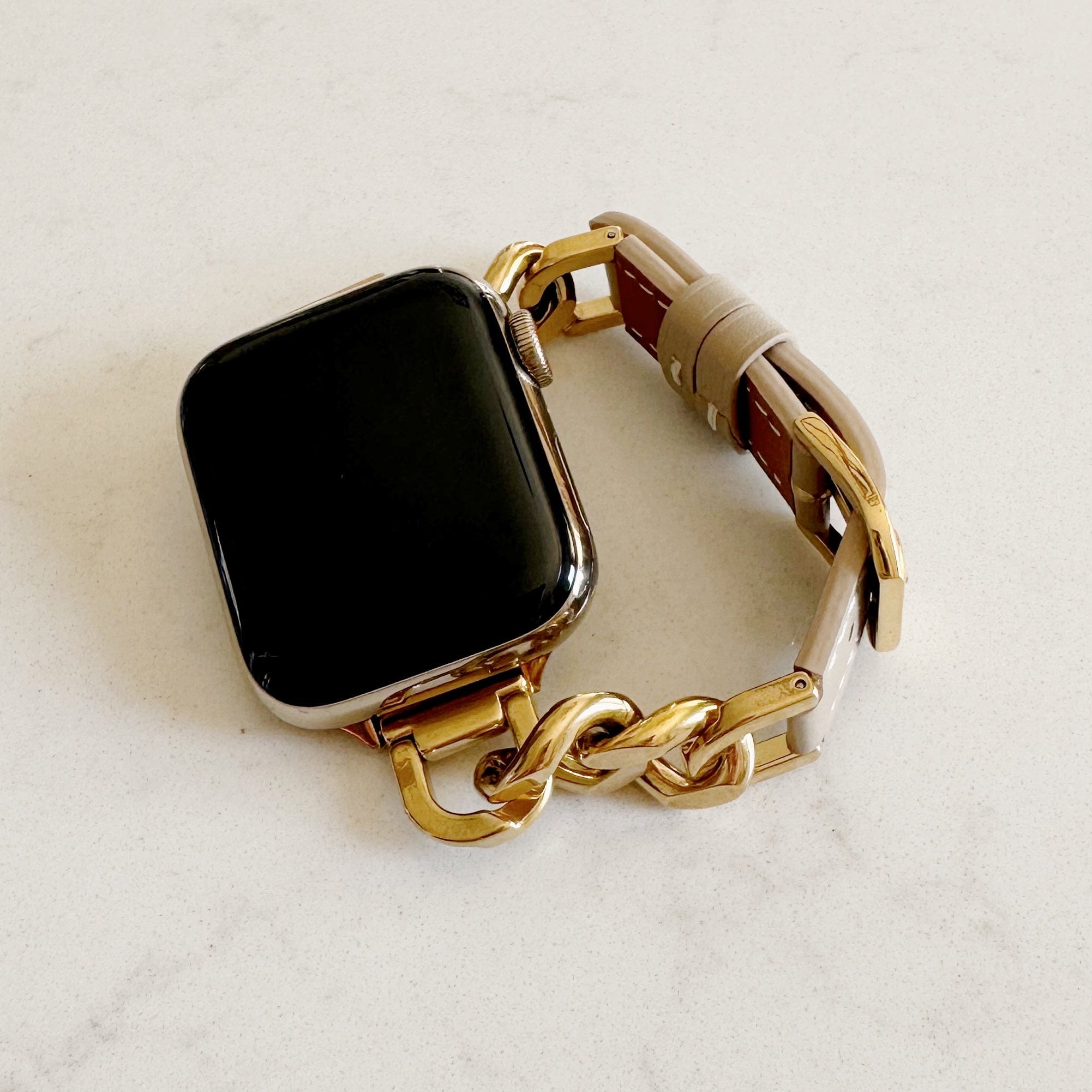 The Country Club, Chain and Leather Watch Band for Apple Watch Band