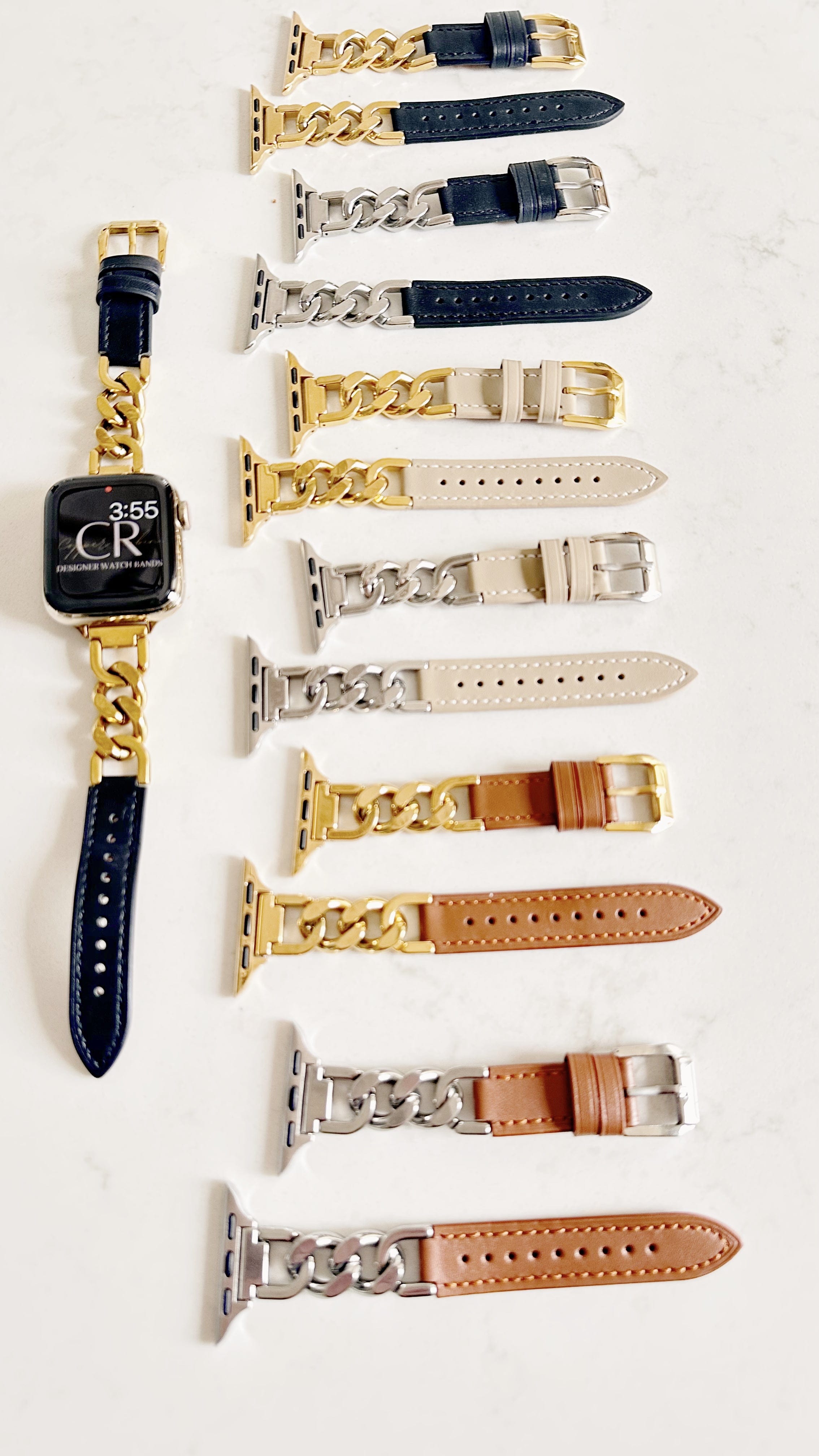 The Country Club, Chain and Leather Watch Band for Apple Watch Band