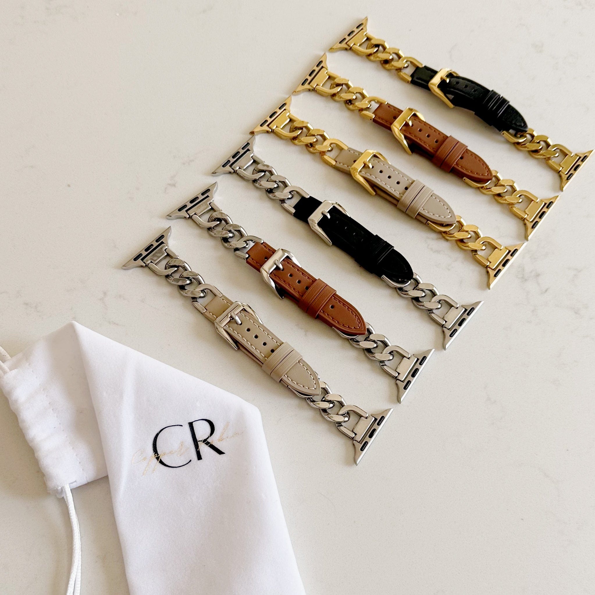 The Country Club, Chain and Leather Watch Band for Apple Watch Band