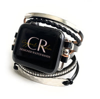 The Posh, Strappy Leather Watch Band with Gold, Silver, or Rose Gold Hardware, For Apple Watch