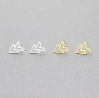 Gold Double Arrow Stud Earrings