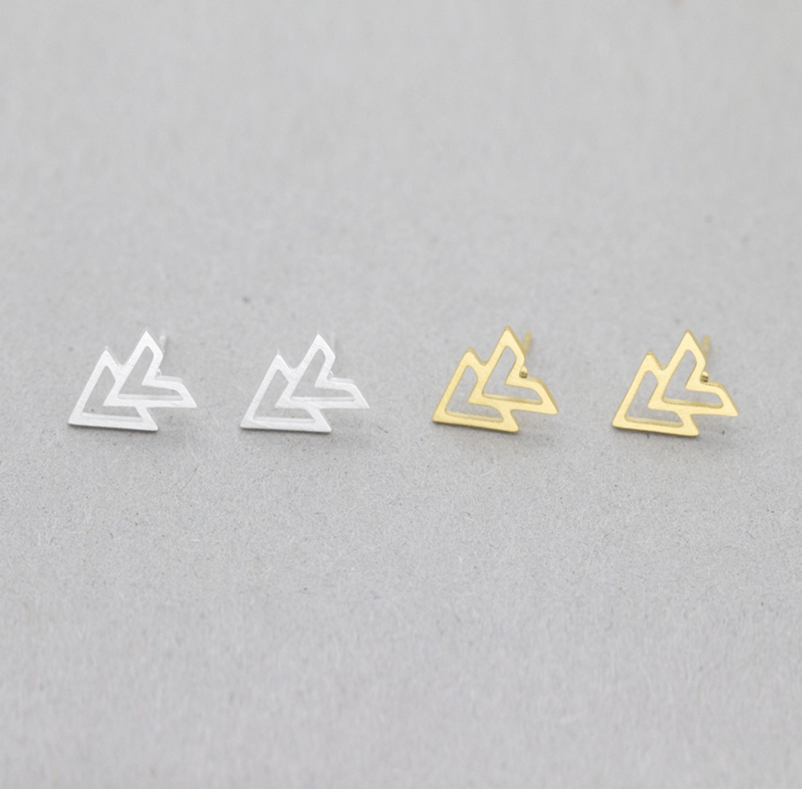 Gold Double Arrow Stud Earrings