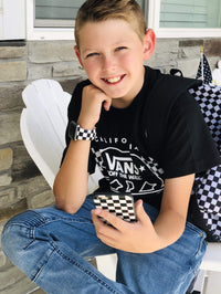 Black and White Checkered Watch Band for Apple Watch