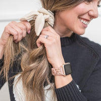 Sundance, Pink Leather Watch Band with Metal Studs, Watch Band for Fitbit