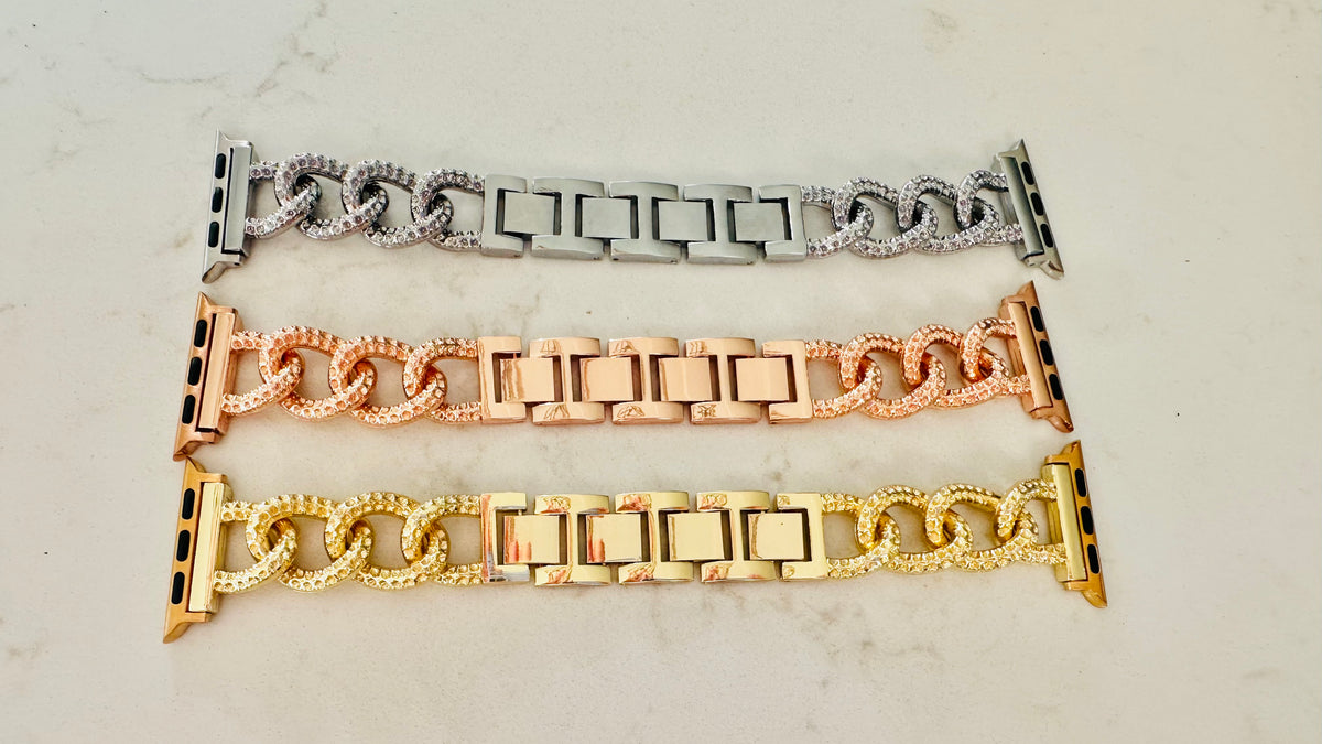 Faux pave’ chain band for Apple Watch