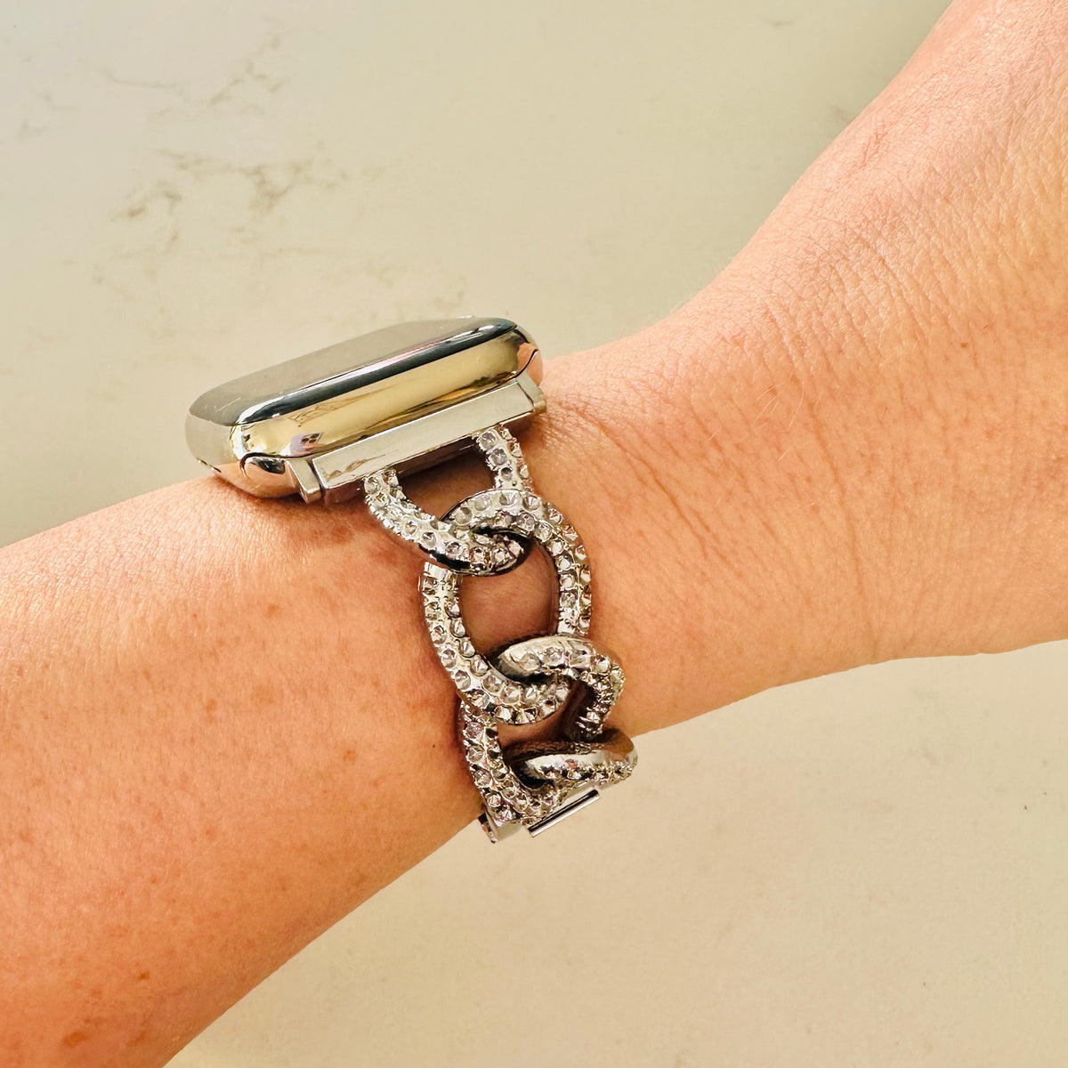 Faux pave’ chain band for Apple Watch