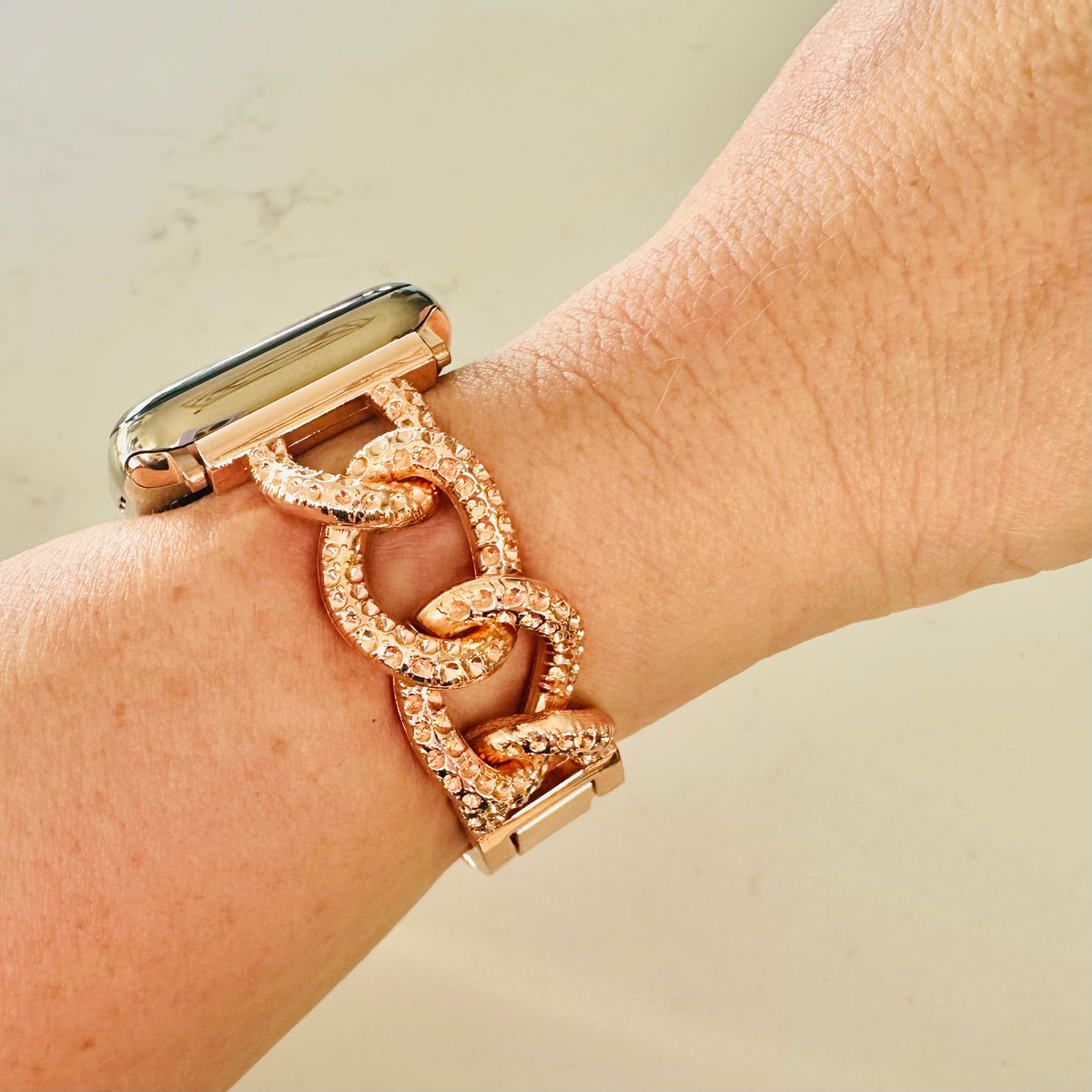 Faux pave’ chain band for Apple Watch