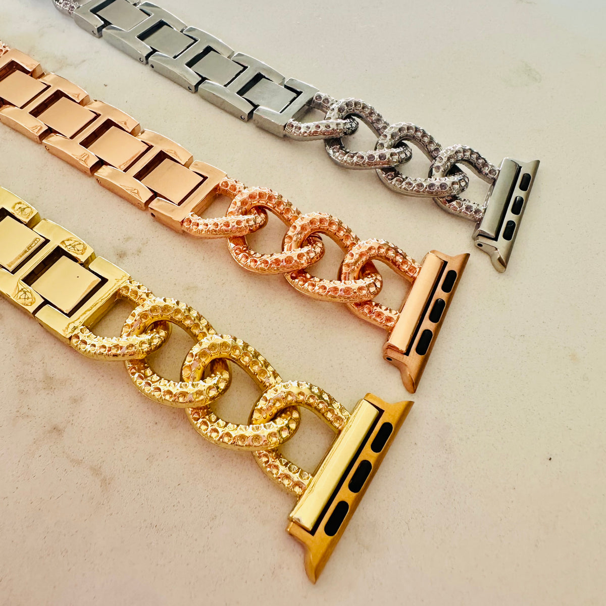 Faux pave’ chain band for Apple Watch