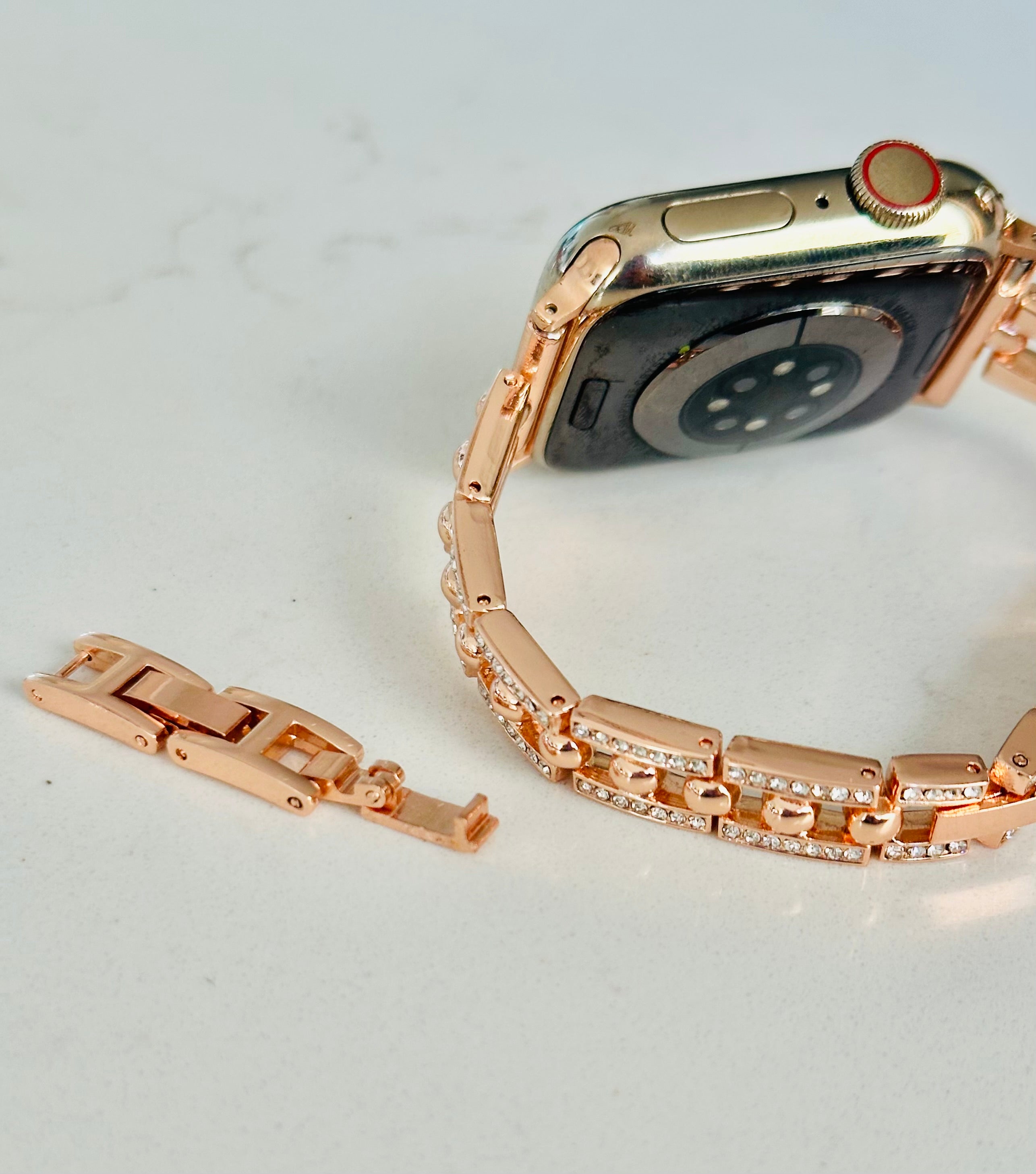 BLACK LEATHER STUDDED APPLE WATCH BAND -THE Celebrity- (apple