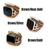 The Posh, Strappy Leather Watch Band with Gold, Silver, or Rose Gold Hardware, For Apple Watch