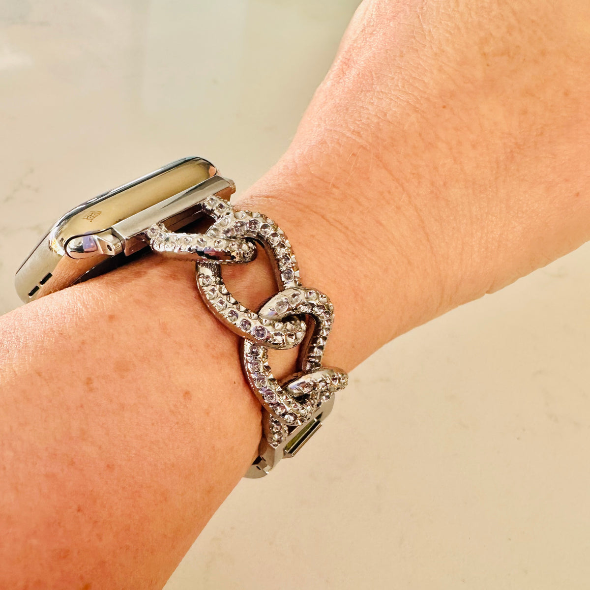 Faux pave’ chain band for Apple Watch