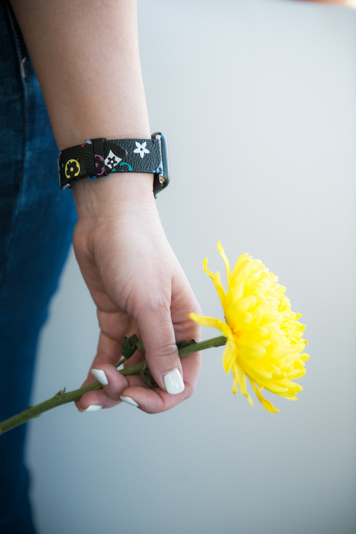 The Louie Damier Blue and White Watch Band for Apple Watch