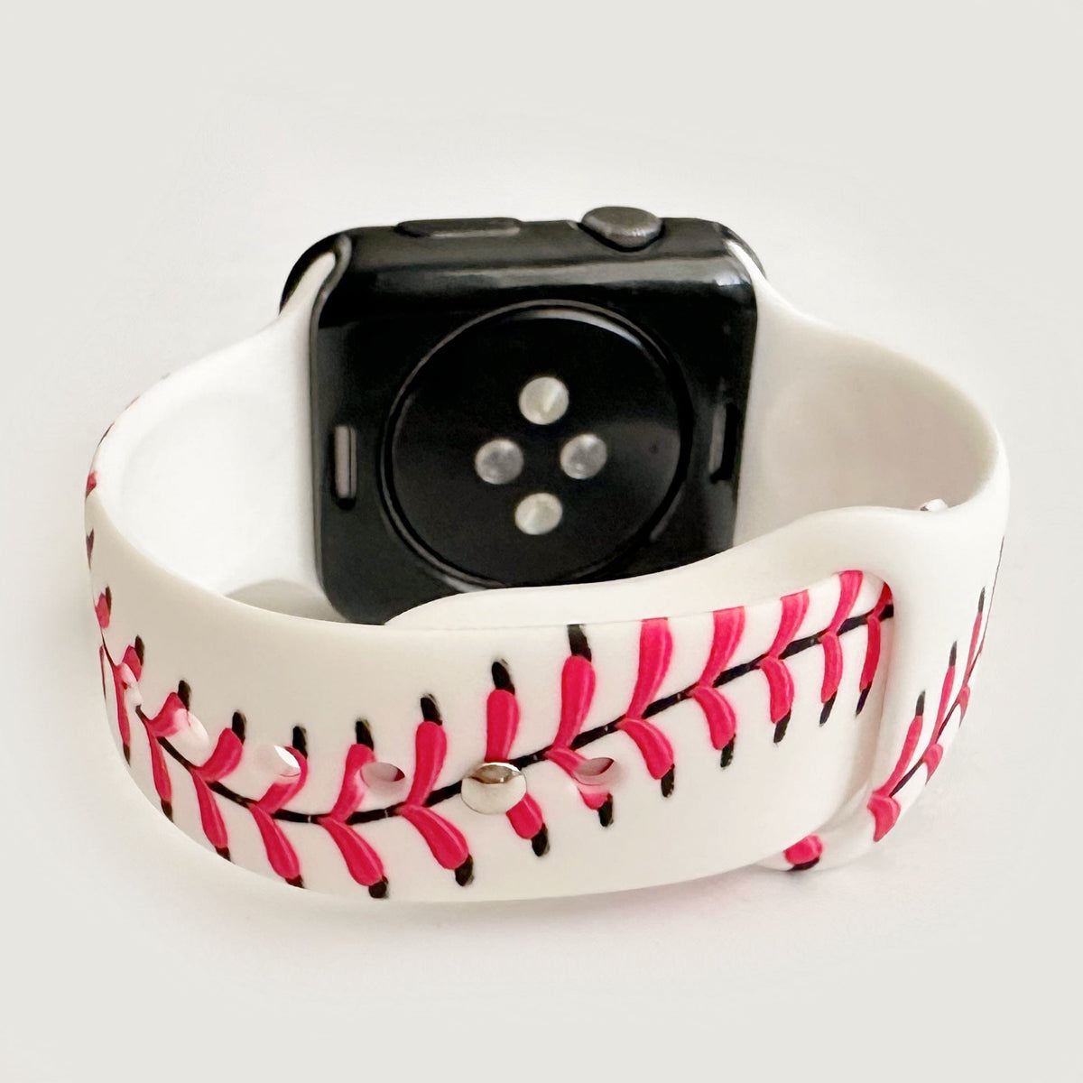 Baseball Print Silicone Watch Band for Apple Watch
