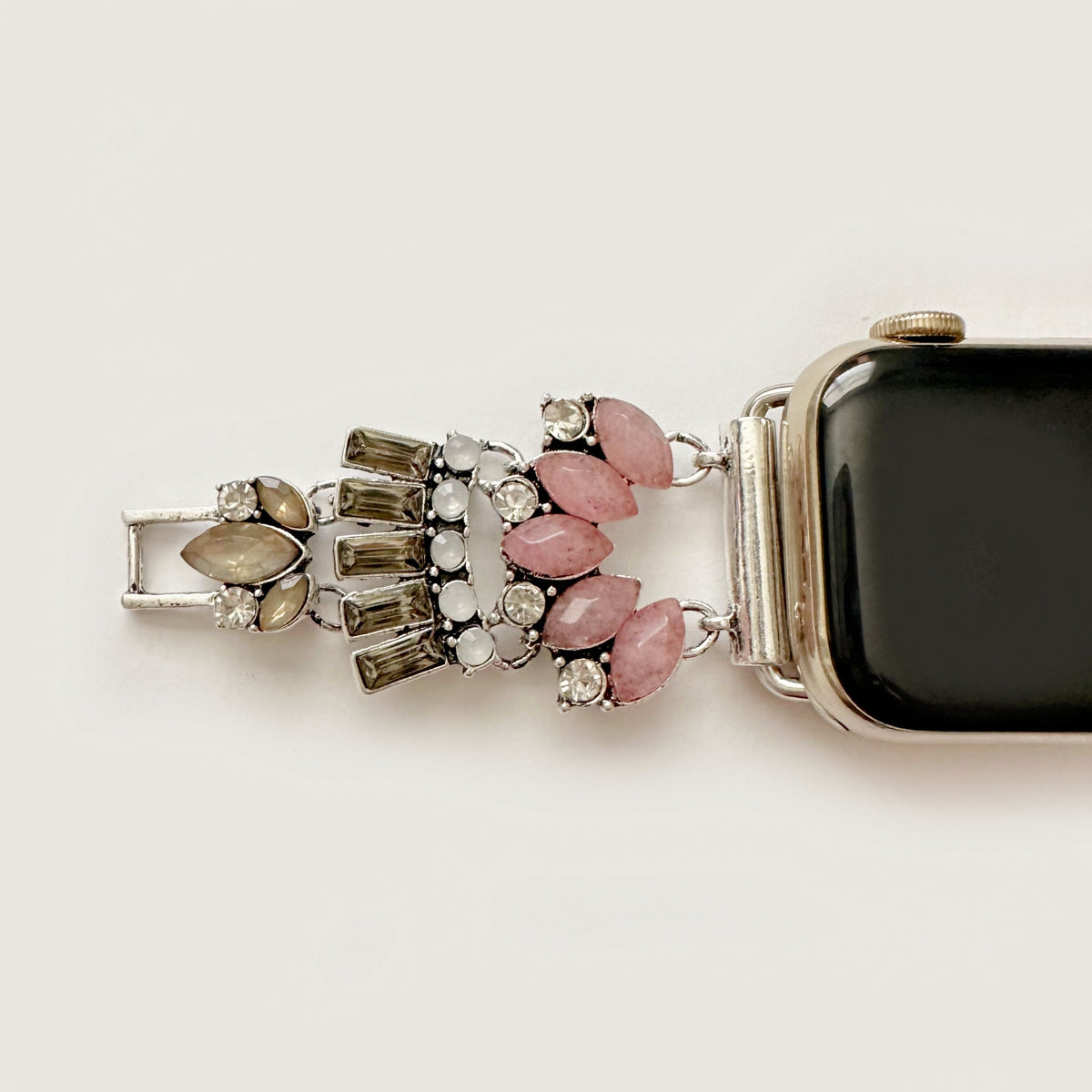 The Pink Quartz Jeweled Gatsby Watch Band for Apple Watch