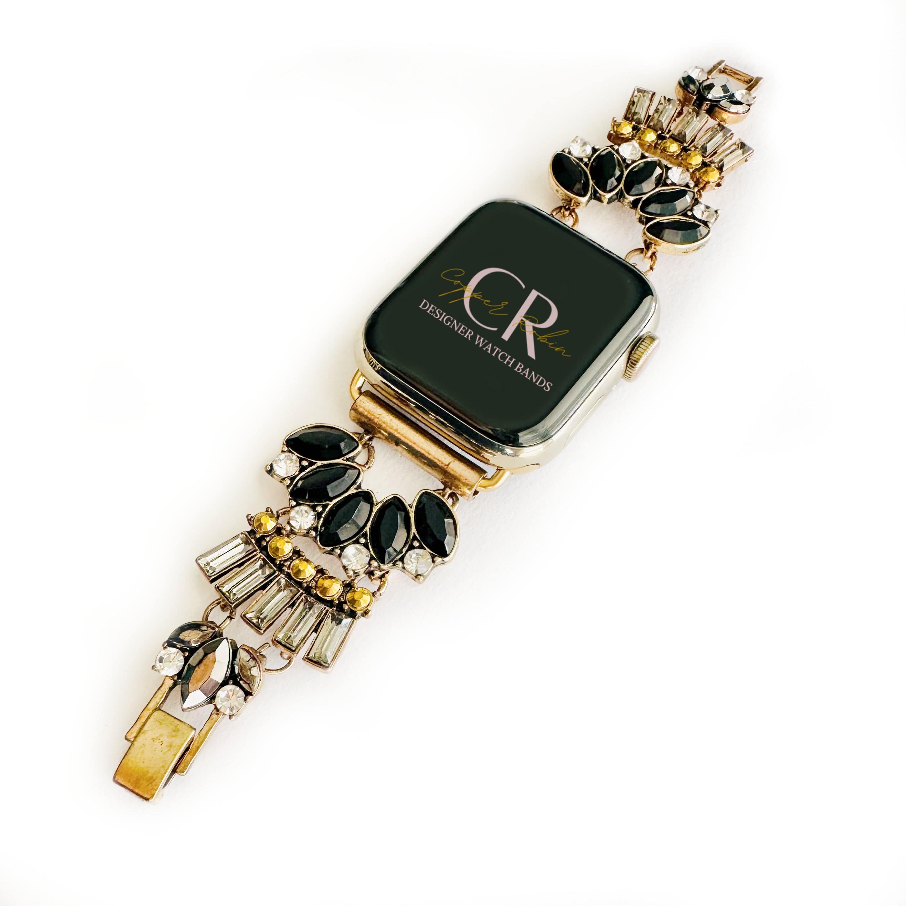 Apple - 【jer1210jp】 LUXURY APPLE WATCH BAND WITH Multi-toned gold, black onyx