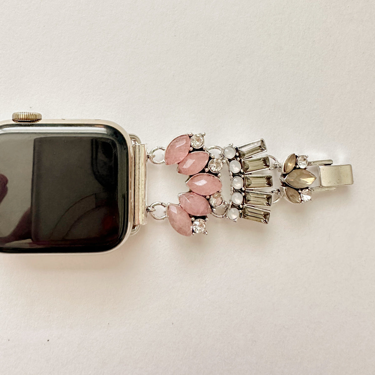 The Pink Quartz Jeweled Gatsby Watch Band for Apple Watch