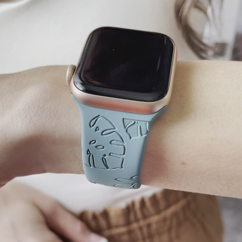 Engraved Tropics Apple Watch Band