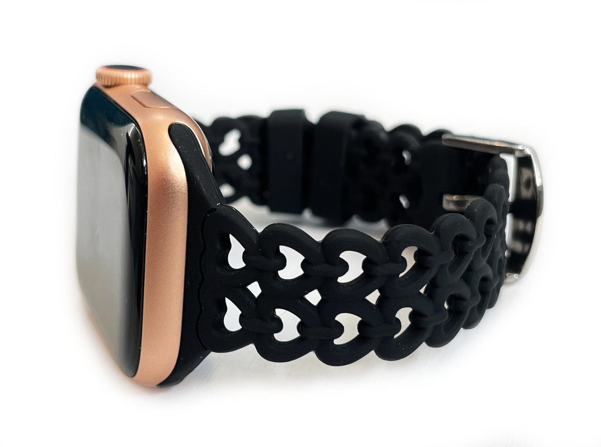 Chained Heart Silicone Watch Band for Apple Watch