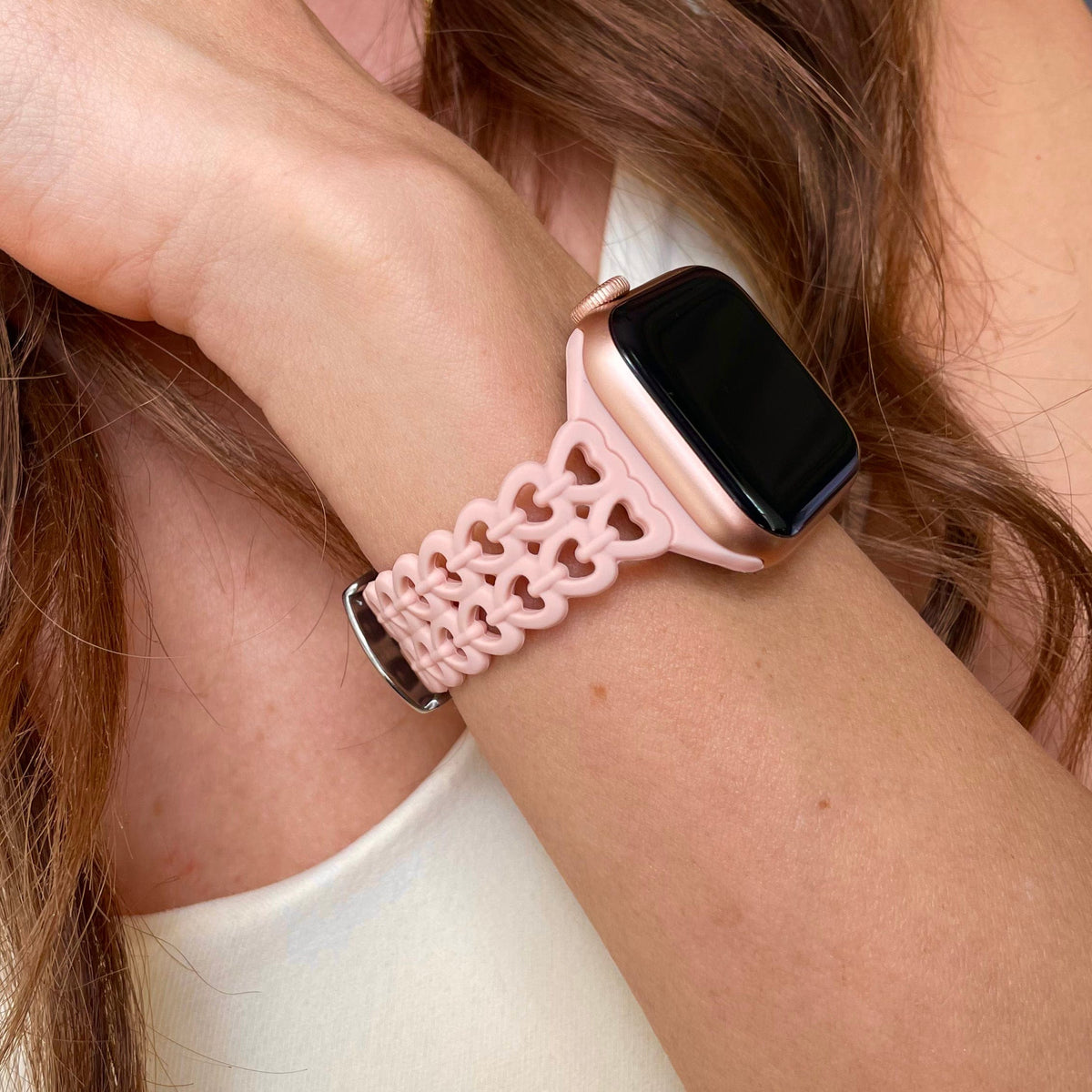 3 Pack Chained Heart Silicone Watch Band for Apple Watch