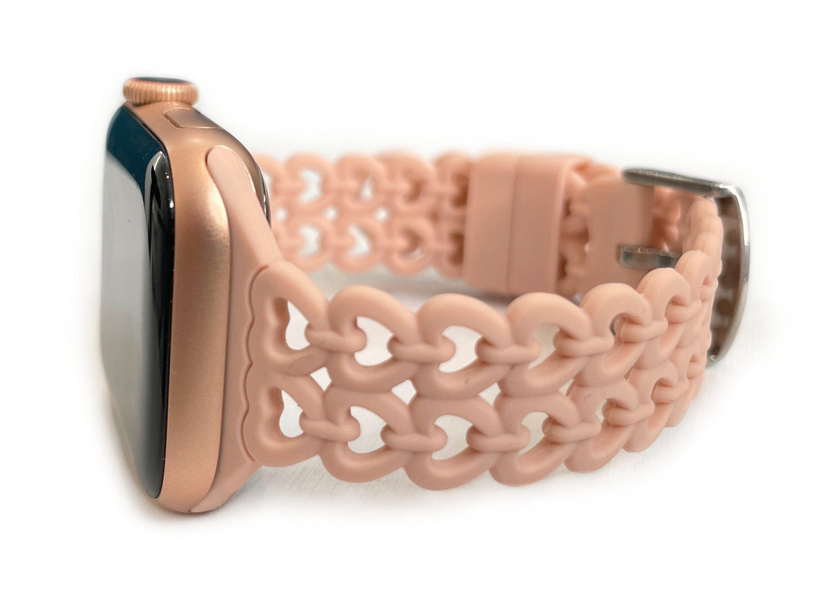 Chained Heart Silicone Watch Band for Apple Watch