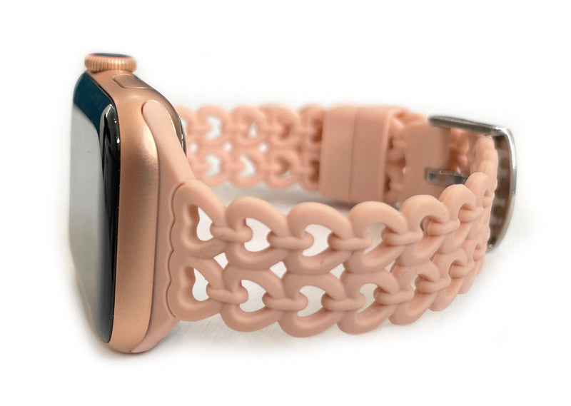 Chained Heart Silicone Apple Watch Band