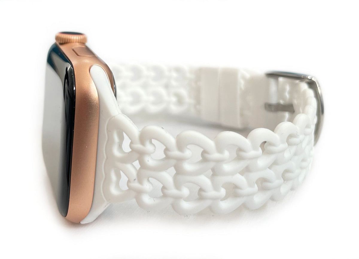 Chained Heart Silicone Watch Band for Apple Watch