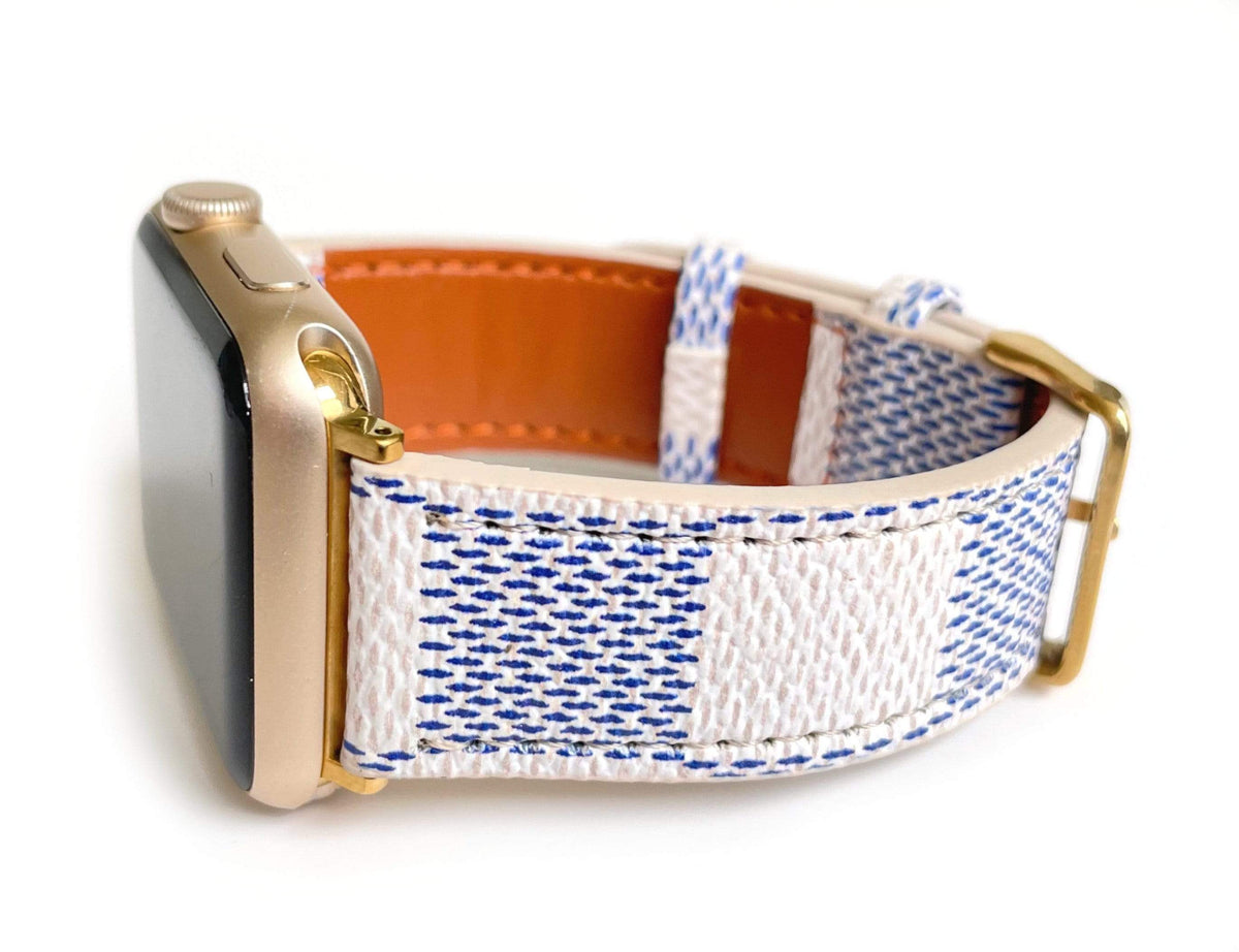 The Louie Damier Blue and White Watch Band for Apple Watch