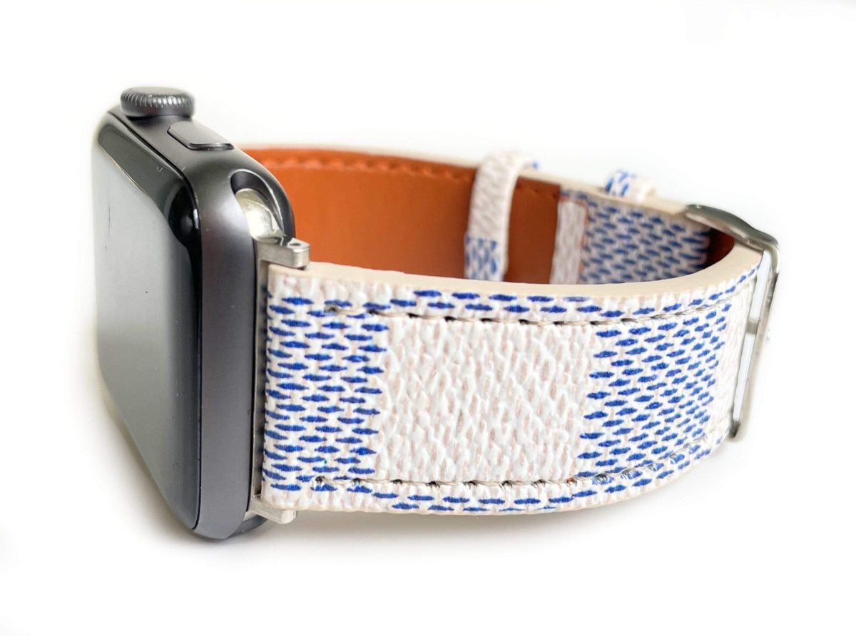 The Louie Damier Blue and White Watch Band for Apple Watch