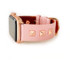 The Rockstar, Pink Leather Watch Band with Metal Studs, Watch Band for Apple Watch