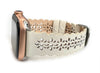 Leathered Lace, Beige Cream Laser Cut Leather Watch Band for Apple Watch