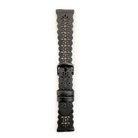 Leathered Lace, Grey Laser Cut Leather Watch Band for Apple Watch