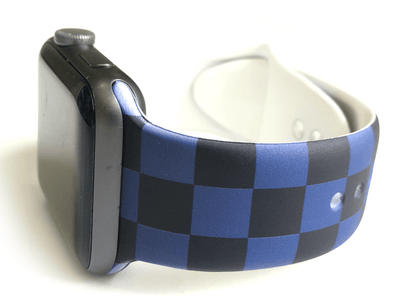This sporty unisex apple watch band is the must have band of the season! This black and blue checkered band is only available in size 42/44mm for now. Sizes: Small/Medium will fit wrist size 5”-7.5” Medium/Large will fit wrist sizes 6”-8.25”
