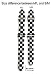 This sporty black and white checkerboard silicone apple watch band is the must have band of the season! Looks great on men, women and children. Sizes: Small/Medium will fit wrist size 5”-7.5” Medium/Large will fit wrist sizes 6”-8.25”