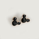 Black Crystal Mouse Earrings
