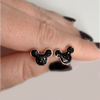 Black Crystal Mouse Earrings