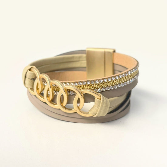 Strappy Bracelet -Gold Hardware/Beige