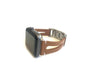 This BROWN genuine leather strap was designed for men and women. This strap splits down the middle giving it the appearance of two straps. Dress this strap up or dress it down to fit your perfect look.  This Apple Watch Band fits all apple series watches sized 38/40 and 42/44mm.  Fits wrist sizes 5.5"-8"  features stainless steel adjustable connectors for true fit.