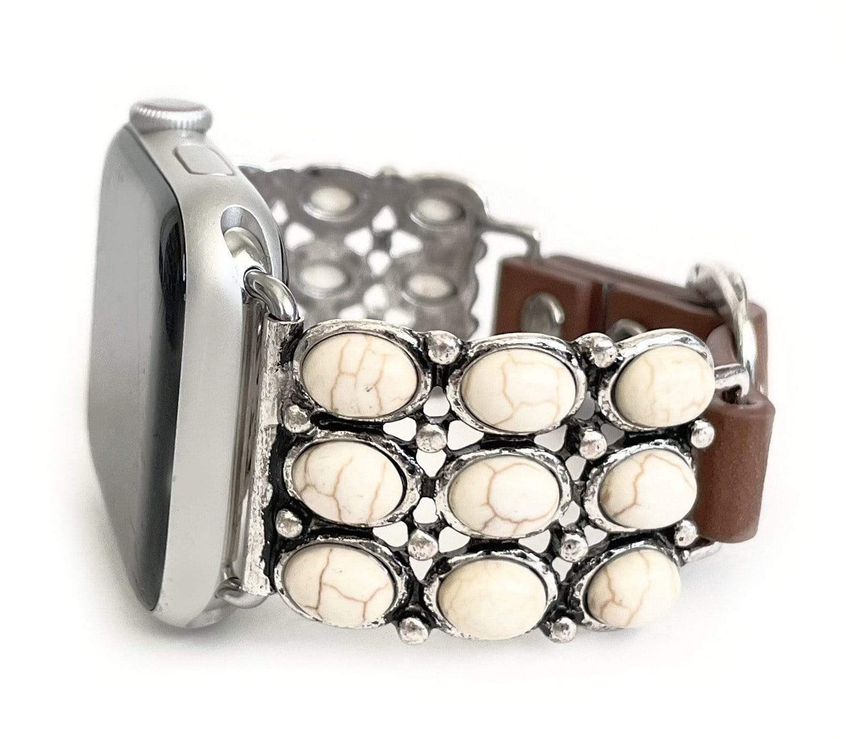 La Devereux, Turquoise and Leather Watch Band for Fitbit