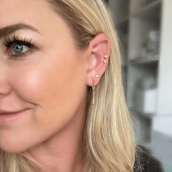 Dainty Crystal Flat Back Earring