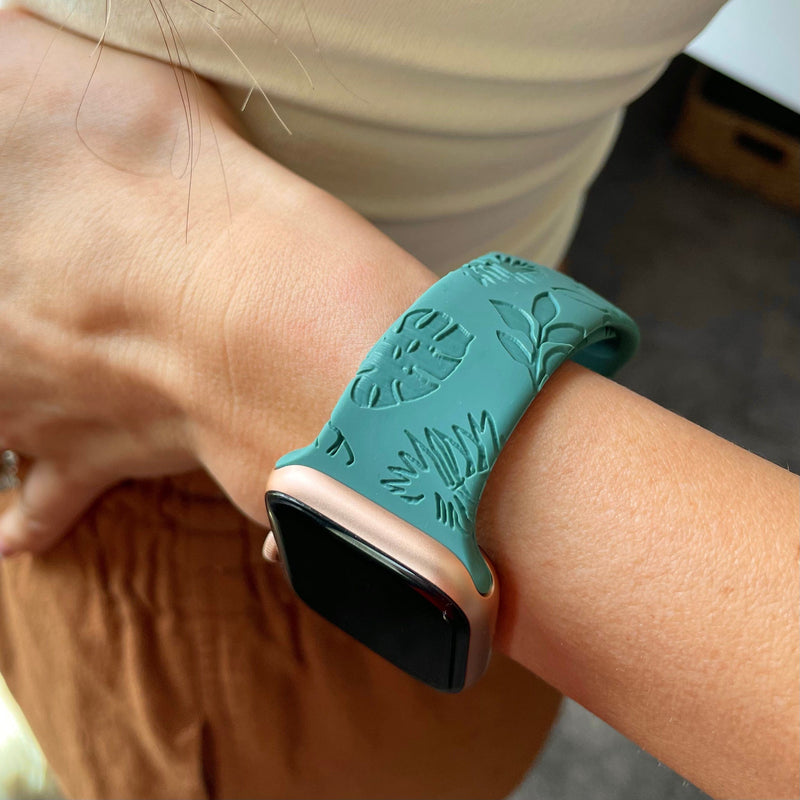 Engraved Tropics Apple Watch Band