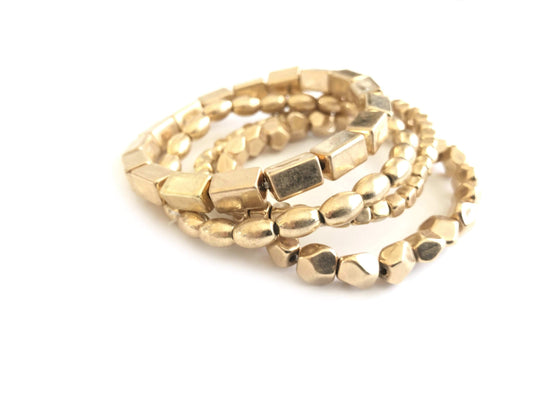 Chunky Gold beaded Stacking Bracelets