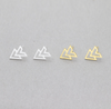 Gold Double Arrow Stud Earrings