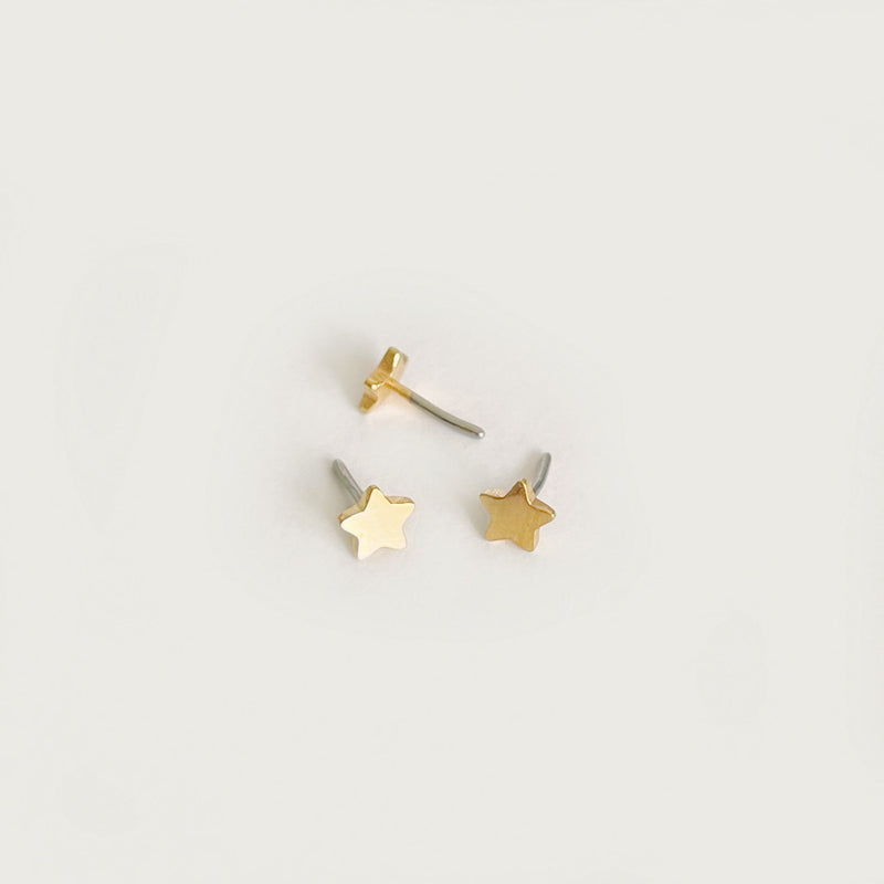 Dainty Star Pin Top Earring (for flat back)