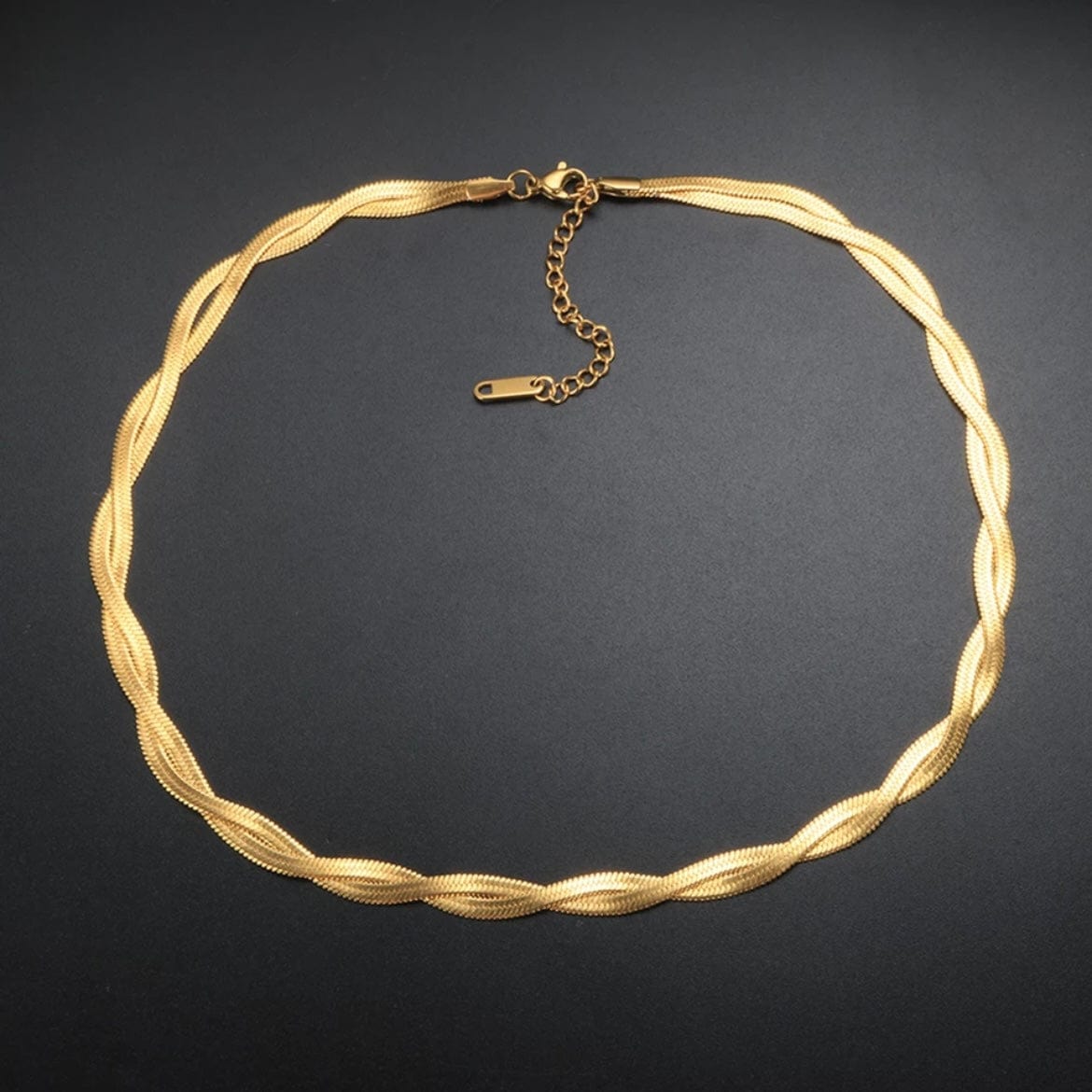 ★HAS★ HSU018 Ribbon snake chian necklace N55丨Ribbon Snake Chain Necklace丨925 Silver – Sharie.Co