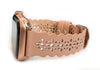 Leathered Lace, Rose Gold Laser Cut Leather Watch Band for Apple Watch