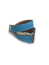 Men's and Women's BLUE  AND CREAM genuine leather strap. Leather strap contains white stitching around entire outer edge. Strap is designed to wrap around the wrist twice creating a solid cuff look. This Apple Watch Band fits all apple series watches sized 42/44mm. Fits wrist sizes 6.5"-8"